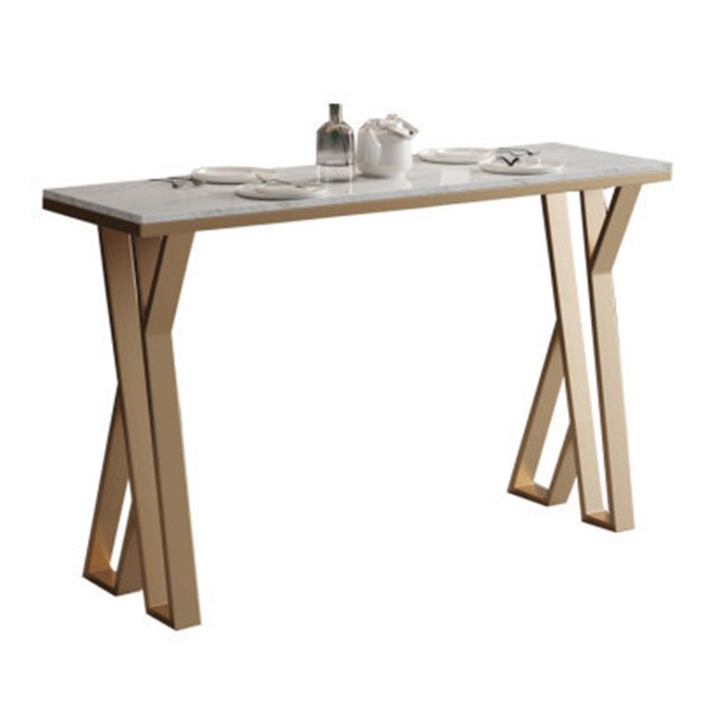 Glam 1/2/5 Pieces Bar Table Set Rectangle Bar Table with Metal High Stools Clearhalo 'Bar Furniture' 'furn' 'furn_home_bar_bar_sets' 'Furniture' 'Home Bars & Bar Sets' 'home_bar_bar_sets' 'Kitchen & Dining Furniture' 1200x1200_65037144-0b76-4af6-a126-53fc97d7f73b