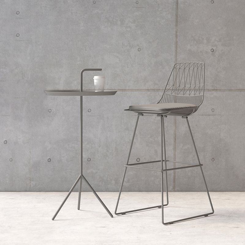 Contemporary Metal Barstool Bristol Bar Stool with Iron Legs and Low Back Clearhalo 'Bar Furniture' 'Bar Stools' 'bar_stools' 'furn' 'furn_bar_stools' 'furniture_bar_stools' 'Kitchen & Dining Furniture' 'kitchen&dining_furn' 'kitchen' 'kitchen_furn' Furniture' 1200x1200_6503a1fe-38f5-4309-92eb-9d2cb47b0624