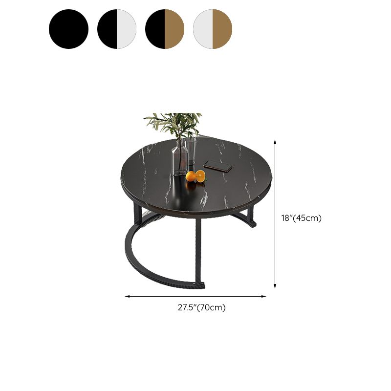 Round Coffee Or End Table Glam Drum Coffee Table in Black and White Clearhalo 'Coffee & Accent Tables' 'Coffee Tables' 'coffee_tables' 'furn' 'furn_coffee_tables' 'Furniture' 'Living Room Furniture' 1200x1200_6503d0ba-b8b7-4737-87e0-9dd4d4003748