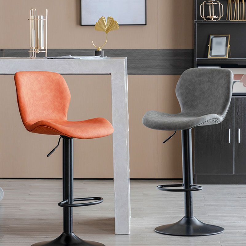 Contemporary Swivel Adjustable Height Stool Matte Finish Leather Barstool Clearhalo 'Bar Furniture' 'Bar Stools' 'bar_stools' 'furn' 'furn_bar_stools' 'Furniture' 'furniture_bar_stools' 'Kitchen & Dining Furniture' 1200x1200_650466f3-cb93-4603-9810-31f0f1f52552