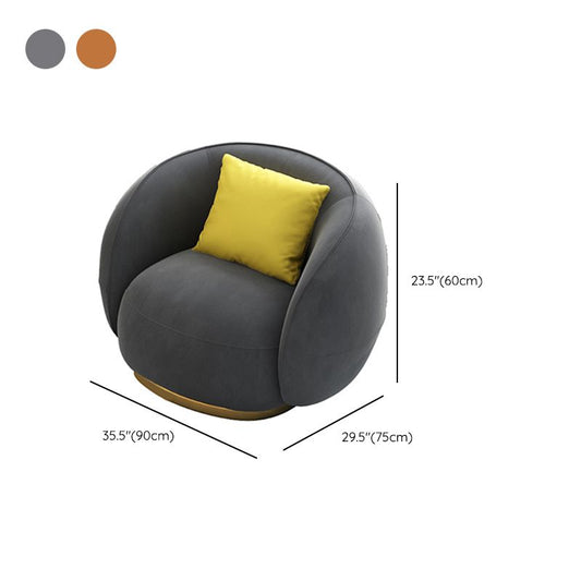 Contemporary Solid Color Sloped Arm Curved Sofa for Living Room