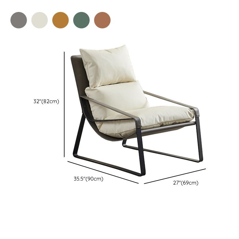 Modern 35.43" Wide Sewn Pillow Back Sponge Metal Frame Arm Chair Clearhalo 'Accent Chairs' 'accent_chairs' 'Chairs & Seating' 'furn' 'furn_accent_chairs' 'Furniture' 'Living Room Furniture' 1200x1200_6504ce84-ad0f-436b-8cde-c7d980f1dfa9