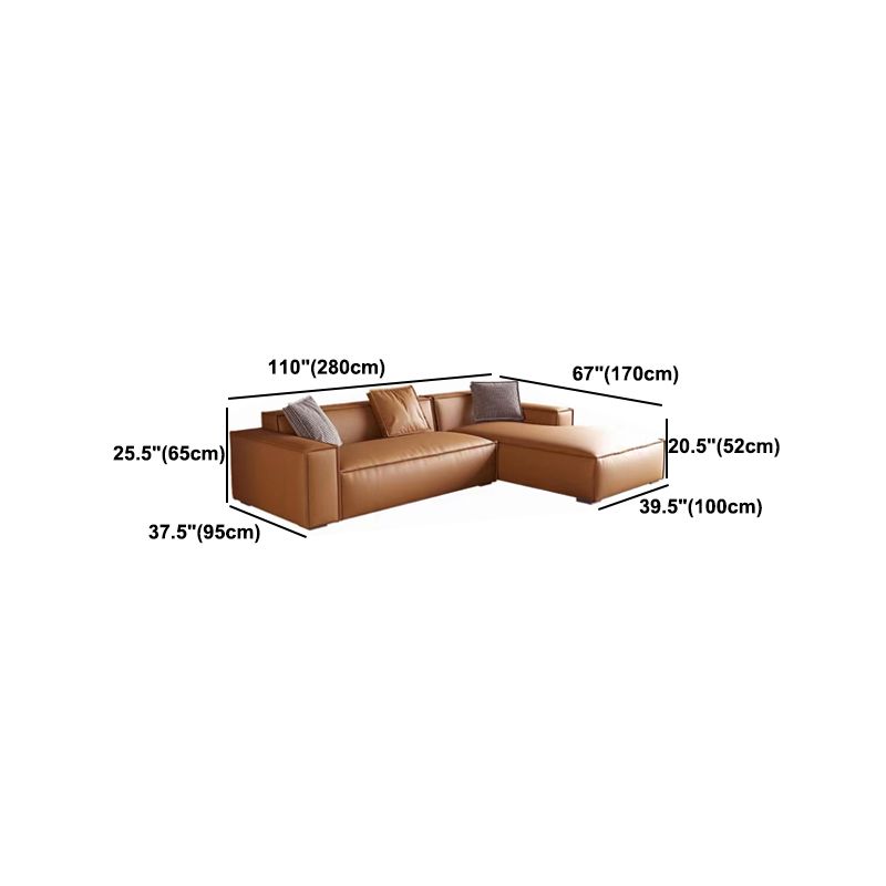 Contemporary Square Arm Sectional Orange Faux Leather Sectional Clearhalo 'furn' 'furn_sectionals' 'Furniture' 'Living Room Furniture' 'Sectionals' 1200x1200_65057c09-0a74-4378-b57c-901be92a21af
