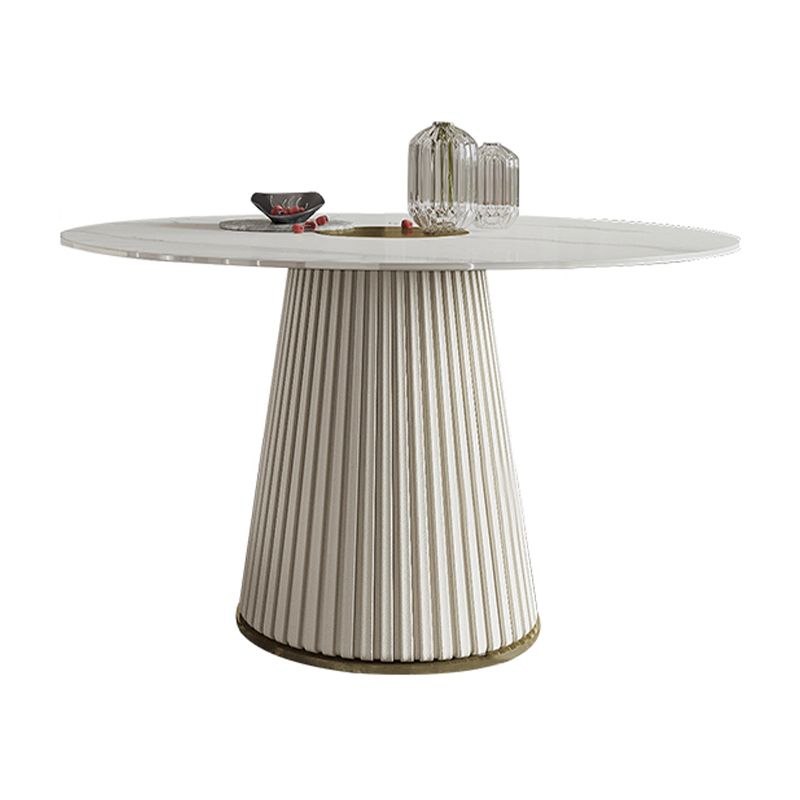 Modern 1/3/4/7 Pieces Round Dining Set Sintered Stone Dining Table with Leather Chairs Clearhalo 'Dining Room Sets' 'Dining Tables & Seating' 'dining_room_set' 'furn' 'furn_dining_room_set' 'Furniture' 'furniture_dining_room_set' 'Kitchen & Dining Furniture' 'kitchen&dining_furn' 'kitchen' 1200x1200_6506af7d-82f3-4eb0-a373-c0d7c120ad14