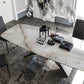 Rectangle Dining Table Industrial Stone Top Dining Table with Stainless Steel Base Clearhalo 'Dining Tables & Seating' 'Dining Tables' 'dining_table' 'furn' 'furn_dining_table' 'Furniture' 'furniture_dining_table' 'Kitchen & Dining Furniture' 'kitchen' 'kitchen_dining_table' 1200x1200_65077856-24cc-42dd-81d5-ebe423f07985