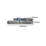 Gray Velvet Sofa with Chaise 68.9 " D Square Arm Sofa with Pillows