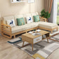 Solid Wood/Linen Natural Sofa with Chaise Nordic 34.65" H Cushions Sofa