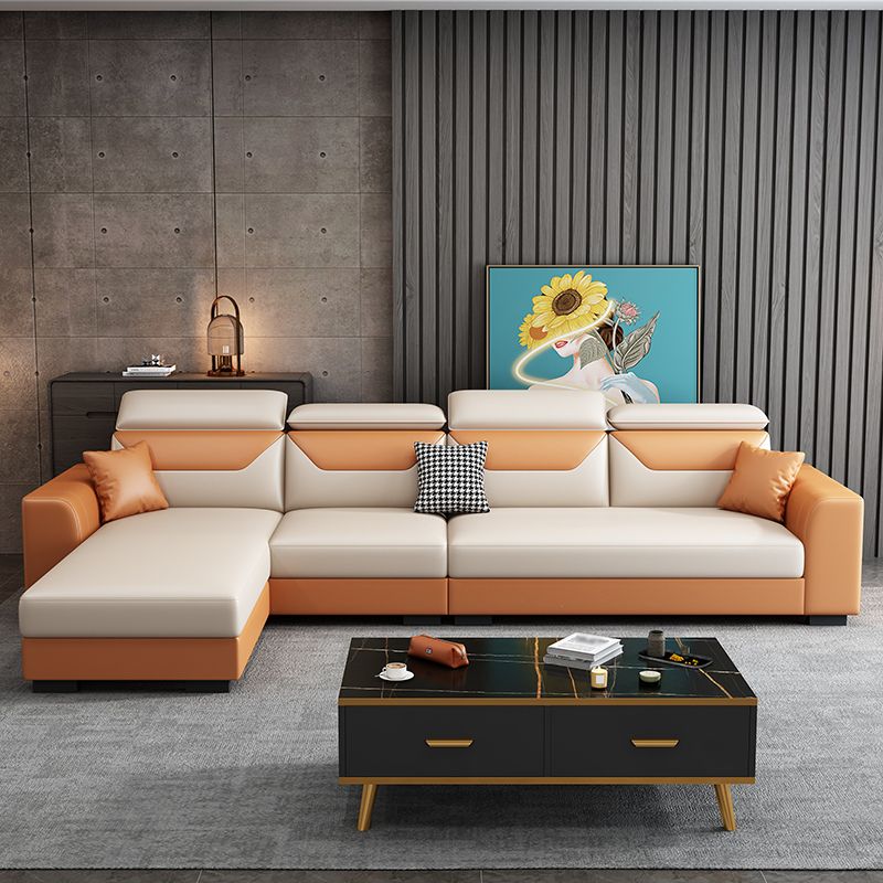 108.66"L x 57.09"W x 35.43"H 4-seat Cushion Back Sofa Tuxedo Arm Sectionals with Storage Clearhalo 'furn' 'furn_sectionals' 'Furniture' 'furniture_sectionals' 'kitchen' 'kitchen_sectionals' 'Living Room Furniture' 'Sectionals' 1200x1200_6508e257-7ceb-46b5-9319-f0e3fe3760b9