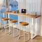 Juego de mesa de bar rectangular moderno, mesa de bar y taburetes de madera maciza de 1/4 Uds.
