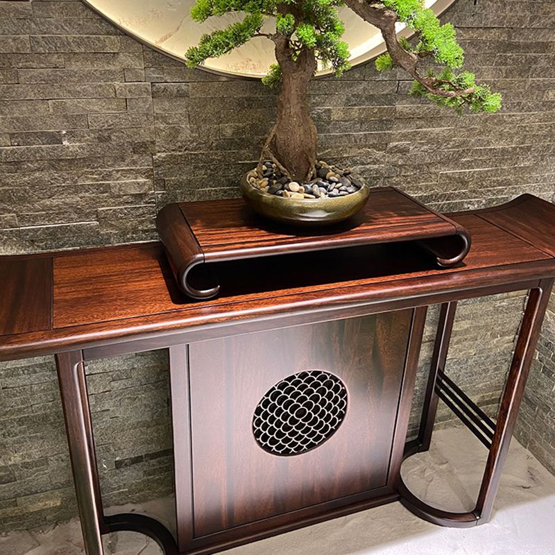 Tavolo console contemporanea a forma di rettangolo tavolo da divano console in legno massiccio marrone