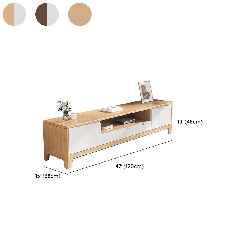 Scandinavian TV Media Stand Solid Wood TV Media Console with Drawers Clearhalo 'furn' 'furn_tv_stands_entertainment_centers' 'Furniture' 'Living Room Furniture' 'TV Stands & Entertainment Centers' 'TV Stands & Media Storage Furniture' 'tv_stands_entertainment_centers' 1200x1200_650dd2d1-f436-445f-84d1-26d45db27b64