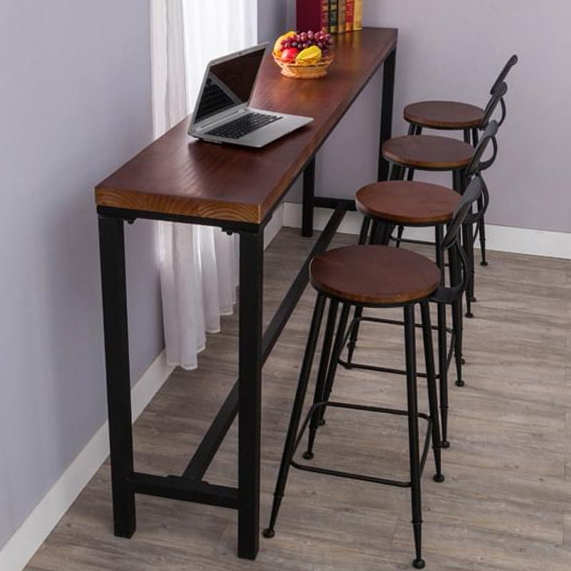Juego de comedor de Pub con caballete Industrial, juego de mesa de Bar rectangular de madera maciza de 1/2/5 piezas