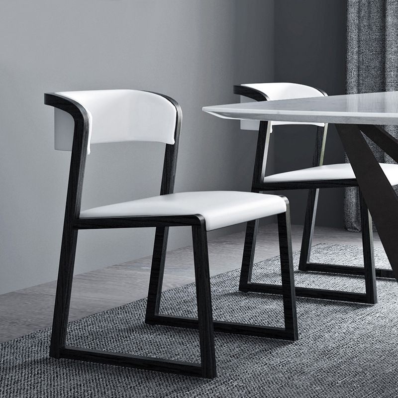 Open Back Side Chair Industrial Style PU Leather Dining Chairs for Home Clearhalo 'Dining Chairs' 'Dining Tables & Seating' 'dining_chair' 'furn' 'furn_dining_chair' 'Furniture' 'Kitchen & Dining Furniture' 1200x1200_650e9867-e726-4b67-a61c-d1032bf53cfc