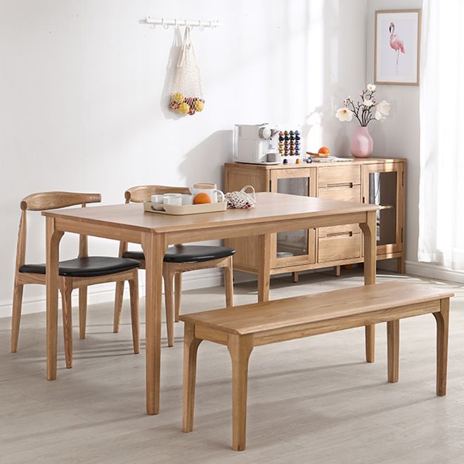 Rectangle Oak Wood Dining Table Modern Kitchen Table in Nature with 4 Legs Clearhalo ' dining_table' 'Dining Tables & Seating' 'Dining Tables' 'furn' 'furn_dining_table' 'Furniture' 'furniture_dining_table' 'Kitchen & Dining Furniture' 'kitchen&dining_furn' 'kitchen' 'kitchen_dining_table' 1200x1200_650ef9e5-1c93-4b64-8584-487d20518a4f