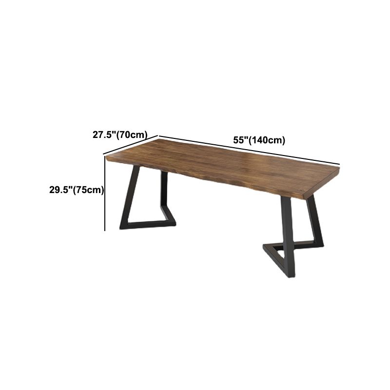 Industrial Style Writing Desk Brown Solid Wood Office Desk for Home Clearhalo 'furn' 'furn_office_desk' 'Furniture' 'Office Desks' 'Office Furniture' 'office_desk' 1200x1200_65112e91-5974-47fd-a6ec-c9a971dacc11