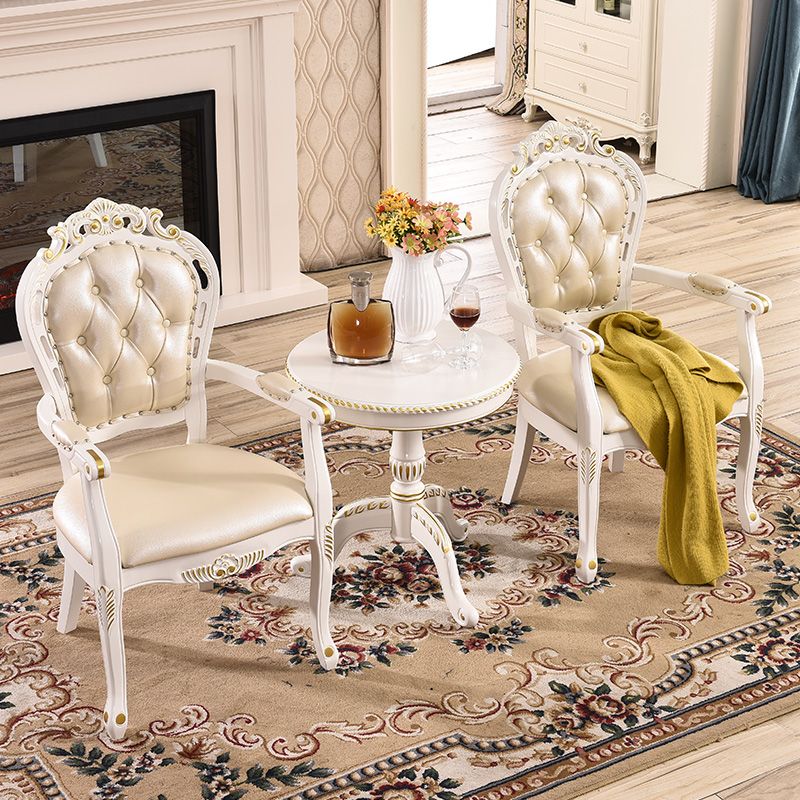 Victorian Upholstered Balcony Side Chair King Louis Back Matte Finish Dining Chair (Set of 2) Clearhalo ' kitchen&dining_furn' 'Dining Chairs' 'Dining Tables & Seating' 'dining_chair' 'furn' 'furn_dining_chair' 'Furniture' 'furniture_dining_chair' 'Kitchen & Dining Furniture' 'kitchen' 1200x1200_65116703-bf51-4b6f-9300-641a676f05bd