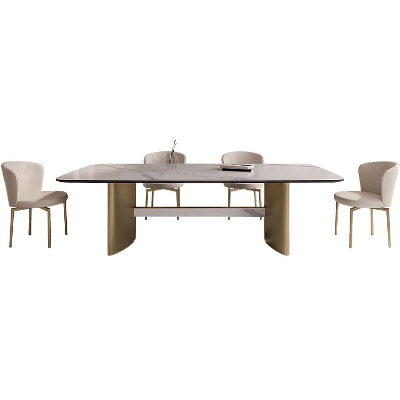 Set da tavolo rettangolare in pietra sinterizzata stile nordico glam Set da pranzo da 1/4/5/7 pezzi per la casa