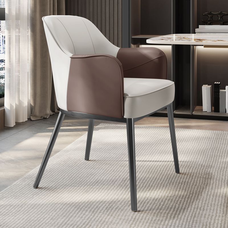 Industriële stijl armstoel faux lederen eetgelegenheid stoel voor slaapkamer