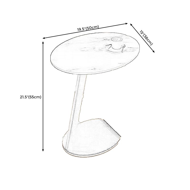 Modern Style Cocktail Table Rock Tabletop Ironwork Table Foot Round Coffee Table