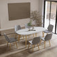 Traditional Luxury Stone Furniture Oval 4 Legs Dining Site Table for Home Clearhalo ' dining_table' 'Dining Tables & Seating' 'Dining Tables' 'furn' 'furn_dining_table' 'Furniture' 'furniture_dining_table' 'Kitchen & Dining Furniture' 'kitchen&dining_furn' 'kitchen' 'kitchen_dining_table' 1200x1200_6512fde5-96f5-4a06-a843-34e51ea11429