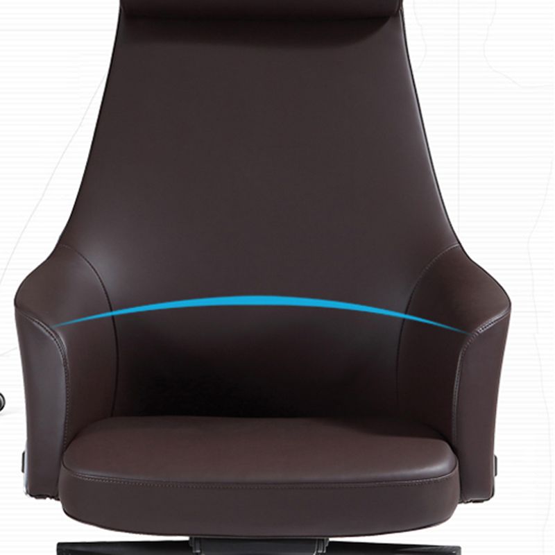 Moderne vaste armen Swivel stoel Chrome frame lederen management stoel