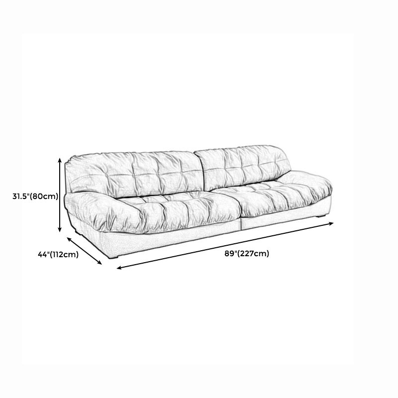 Modern Style Sofa with Pillow Back Sponge Cushion Frosted Velvet & Imitation Leather Clearhalo 'furn' 'furn_sofas' 'Furniture' 'furniture_sofas' 'kitchen' 'kitchen_sofas' 'Living Room Furniture' 'Sofa' 'sofas' 1200x1200_6514bbe3-ae8e-42e5-9789-c5dc3d96022c