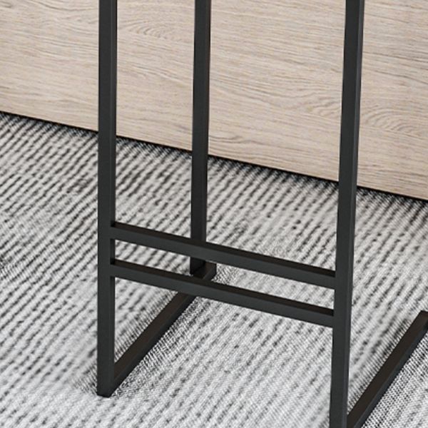 Modern Armless Backrest Counter Stool Iron Kitchen Bar Stool with  Cushion and Pedal
