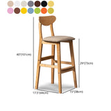 Rubberwood Coffee Shop Scandinavian Stool Matte Finish Upholstered Bar Stools Clearhalo 'Bar Furniture' 'Bar Stools' 'bar_stools' 'furn' 'furn_bar_stools' 'Furniture' 'furniture_bar_stools' 'Kitchen & Dining Furniture' 1200x1200_651635f1-0929-4f28-bc2b-3a53b6f4dd64