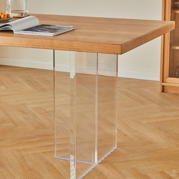 Solid Wood Dinette Table Contemporary Rectangle Dining Room Table