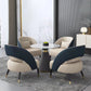 Modern Round Dining Table for Kitchen Metal Pedestal Base Table Clearhalo 'Dining Tables & Seating' 'Dining Tables' 'dining_table' 'furn' 'furn_dining_table' 'Furniture' 'Kitchen & Dining Furniture' 1200x1200_6517e62a-1711-4e29-a2f2-b958cf01be55