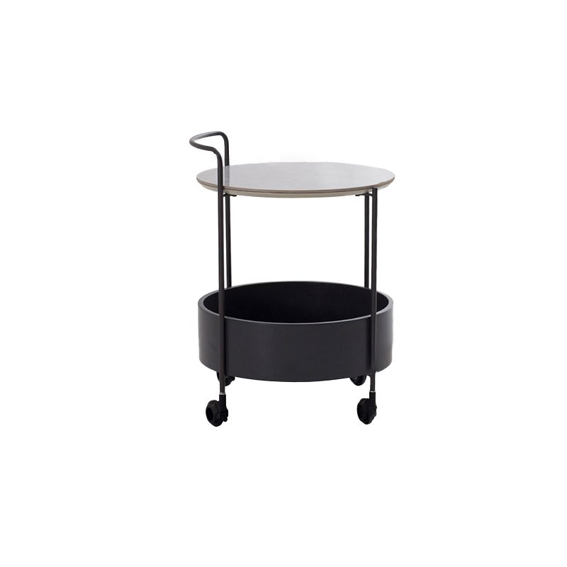 Round Ceramics Top Side Table 24.8" Tall Iron Base End Table with Shelf Clearhalo 'Coffee & Accent Tables' 'End & Side Tables' 'end_side_tables' 'furn' 'furn_end_side_tables' 'Furniture' 'Living Room Furniture' 1200x1200_6519c3bc-9e4c-4e8e-a613-485533211d35