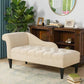 Chaise longue moderna con un bracciolo imbottita e imbottita in misto cotone