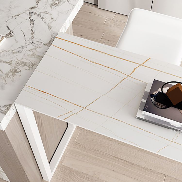 Table à vin de comptoir blanc Double piédestal Pub Hauteur Table à manger