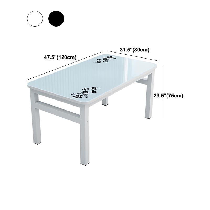 Modern White in Glass Counter Table Rectangle Dining Table for Kitchen Clearhalo 'Dining Tables & Seating' 'Dining Tables' 'dining_table' 'furn' 'furn_dining_table' 'Furniture' 'Kitchen & Dining Furniture' 1200x1200_651be9aa-515d-4e47-bf40-31d10ddfb01a