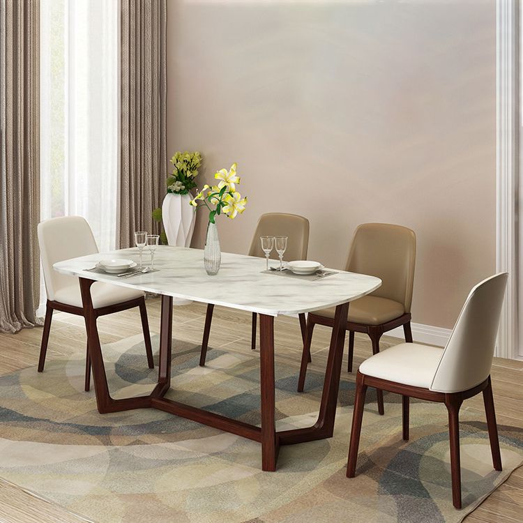 Contemporary Stone Rectangle Dining Table Matte Finish Sled Base Table Clearhalo ' dining_table' 'Dining Tables & Seating' 'Dining Tables' 'furn' 'furn_dining_table' 'Furniture' 'furniture_dining_table' 'Kitchen & Dining Furniture' 'kitchen&dining_furn' 'kitchen' 'kitchen_dining_table' 1200x1200_651c4e83-1840-4999-ab48-fa3cff05415d