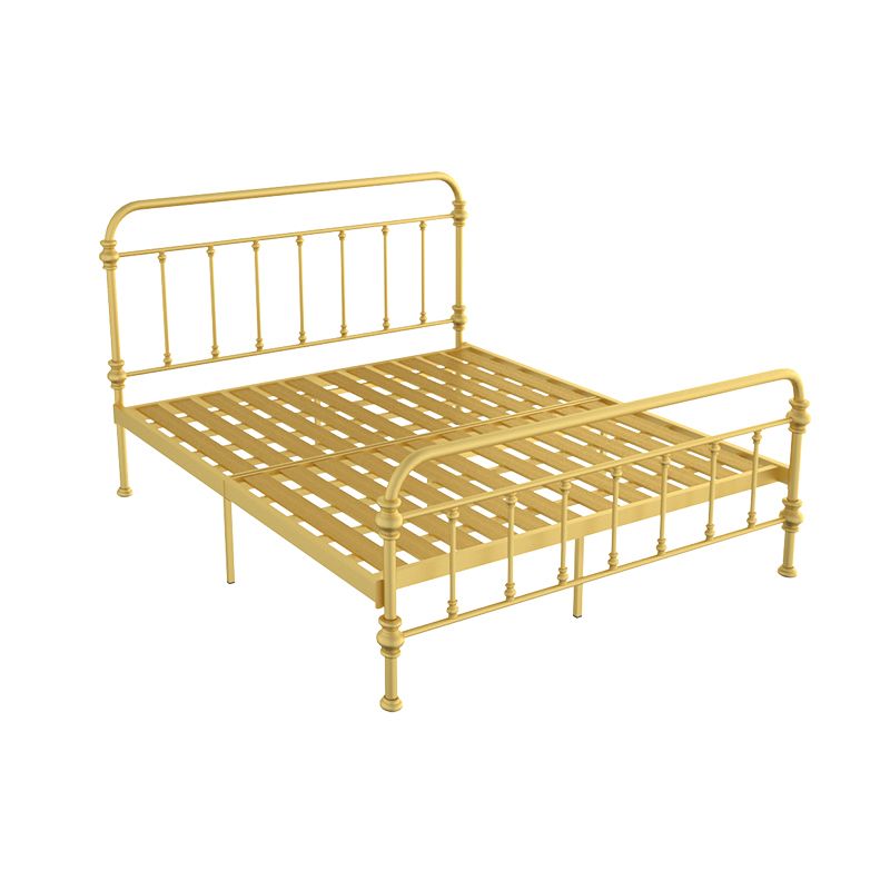 Open-Frame Bed with Spindle Headboard and Metal Legs in Solid Color Clearhalo 'Bedroom Furniture' 'Beds' 'furn' 'furn_beds' 'Furniture' 1200x1200_651e4240-73f2-40a9-a5cb-52cc836139ef