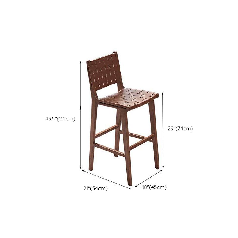 Industrial Low Back Dining Stool Solid Wood Bar Stool with Footrest Clearhalo 'Bar Furniture' 'Bar Stools' 'bar_stools' 'furn' 'furn_bar_stools' 'Furniture' 'Kitchen & Dining Furniture' 1200x1200_651f08ae-0833-42fd-97f9-6cb6dafa282a