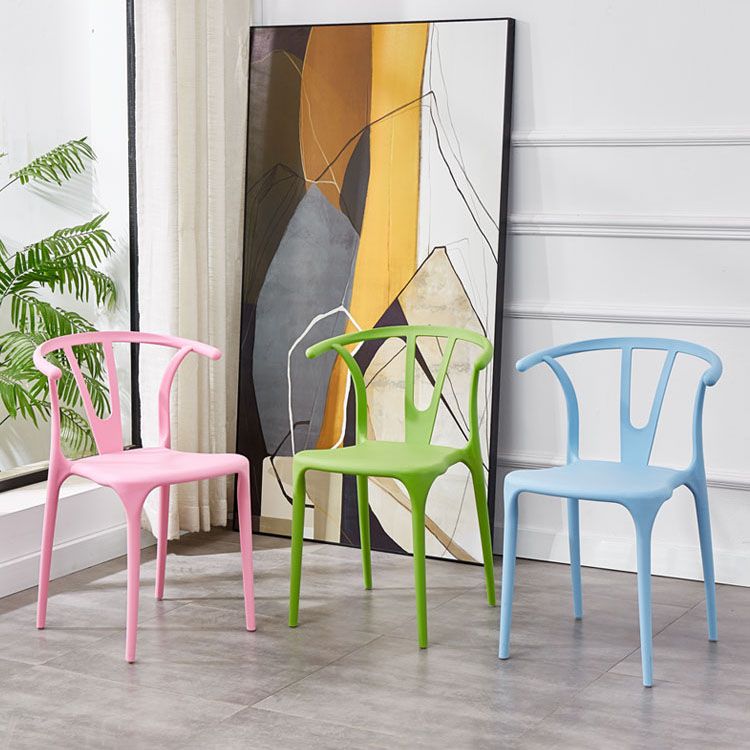 Modern Style Stackable Chair Dining Armless Chair with Plastic Legs for Kitchen Clearhalo 'Dining Chairs' 'Dining Tables & Seating' 'dining_chair' 'furn' 'furn_dining_chair' 'Furniture' 'furniture_dining_chair' 'Kitchen & Dining Furniture' 1200x1200_6520818b-7fe2-49e3-b56e-e93b9f39b45b