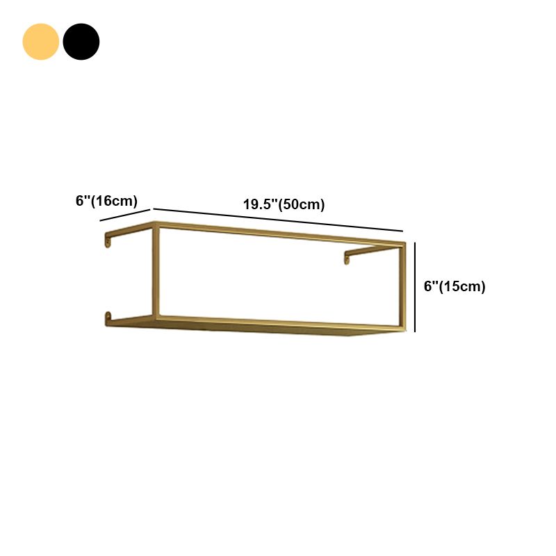 Gold/Black Wall Mounted Bookshelf Iron Modern Closed Back Shelf Clearhalo 'Bookcases' 'furn' 'furn_bookcases' 'Furniture' 'furniture_bookcases' 'kitchen' 'kitchen_bookcases' 'Living Room Furniture' 'Office Furniture' 1200x1200_6520f42b-fbfb-452f-8b54-5de87ac50301