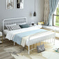 Metal Slat Bed Solid Color Open-Frame Bed With Custom Gold Legs