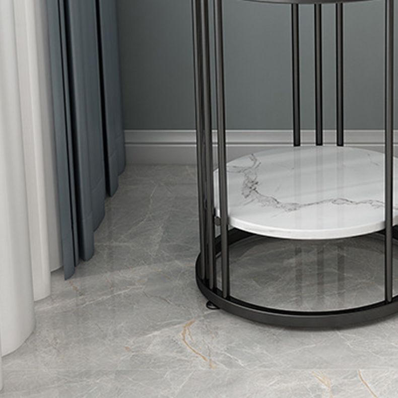 Contemporary Faux Marble Accent Table Nightstand 21.65" Tall Bed Nightstand Clearhalo 'Bedroom Furniture' 'furn' 'furn_night_stand' 'Furniture' 'night_stand' 'Nightstands' 1200x1200_65220a5d-4abb-4b7f-9dc3-83d09fb22ff3
