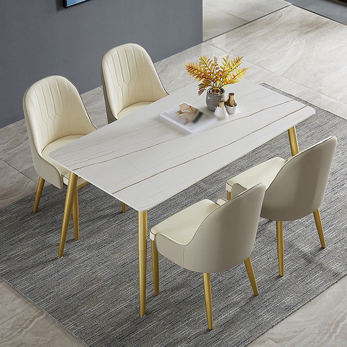 1/4/5/7 Pcs Metal Glam Dining Room Set with Rectangle Table and Leather Chairs Dining Set Clearhalo 'Dining Room Sets' 'Dining Tables & Seating' 'dining_room_set' 'furn' 'furn_dining_room_set' 'Furniture' 'furniture_dining_room_set' 'Kitchen & Dining Furniture' 'kitchen&dining_furn' 'kitchen' 1200x1200_65223aaf-1f7a-48c4-bb89-842aefcc73f7