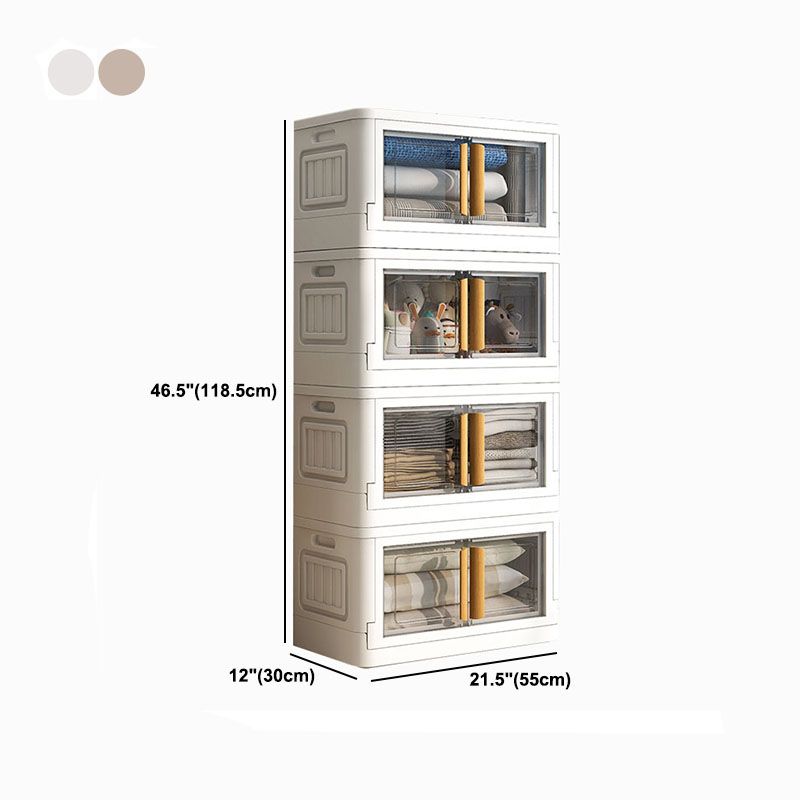 White Storage Cabinet Contemporary Hinged Wardrobe Cabinet for Bedroom