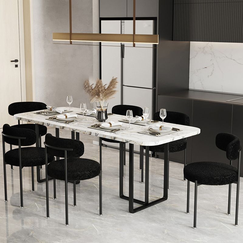 Contemporary Open Back Chair Upholstered Dining Side Chair for Home Clearhalo 'Dining Chairs' 'Dining Tables & Seating' 'dining_chair' 'furn' 'furn_dining_chair' 'Furniture' 'Kitchen & Dining Furniture' 1200x1200_6522eb92-04f4-4600-b769-af3f8f6320e2