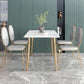Luxury 1/2/5 Pieces Dining Set Sintered Stone Dining Table with Leather Chairs Clearhalo 'Dining Room Sets' 'Dining Tables & Seating' 'dining_room_set' 'furn' 'furn_dining_room_set' 'Furniture' 'furniture_dining_room_set' 'Kitchen & Dining Furniture' 'kitchen&dining_furn' 'kitchen' 1200x1200_65235a65-0370-4e5a-b60e-c666cb6ac67d