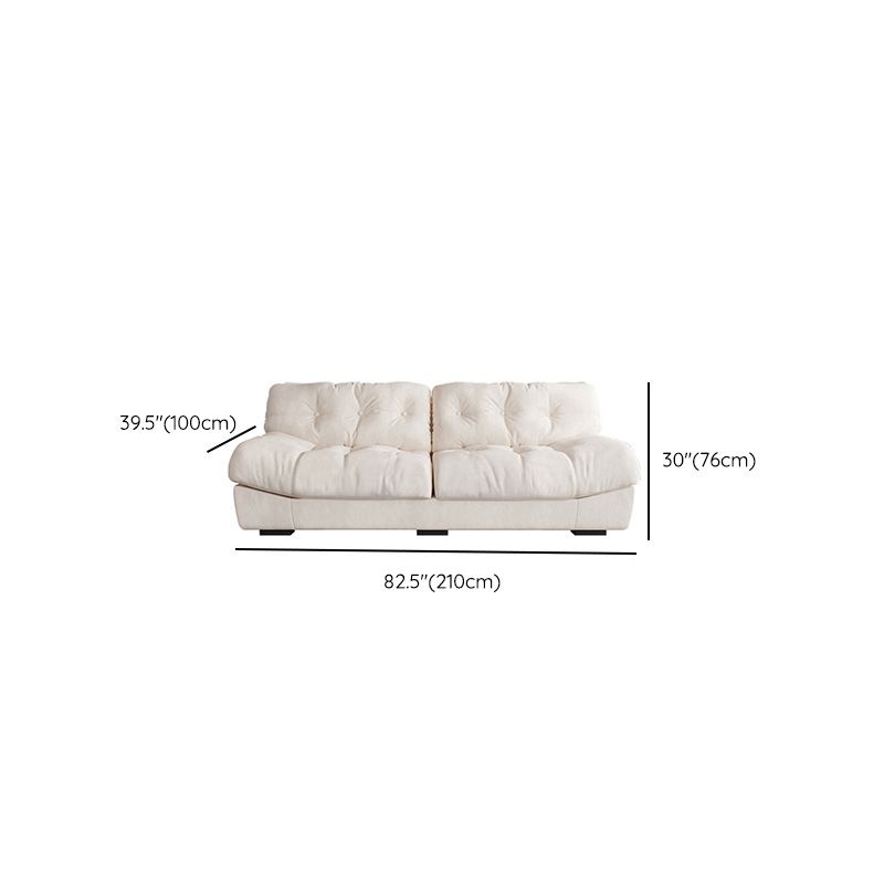Contemporary White Sofa Faux Leather Armless Sofa with Loose Back Clearhalo 'furn' 'furn_sofas' 'Furniture' 'Living Room Furniture' 'Sofa' 'sofas' 1200x1200_65237f27-5e6a-468e-9bd9-6b7269b75f75