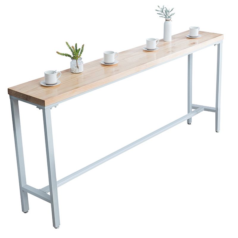Indoor Wood Counter Wine Table Rectangle Natural and White Bar Height Pub Table Clearhalo 'Bar Furniture' 'Bar Tables' 'bar_tables' 'furn' 'furn_bar_tables' 'Furniture' 'Kitchen & Dining Furniture' 1200x1200_6524508e-7b20-4927-bc92-13ad10b1354c