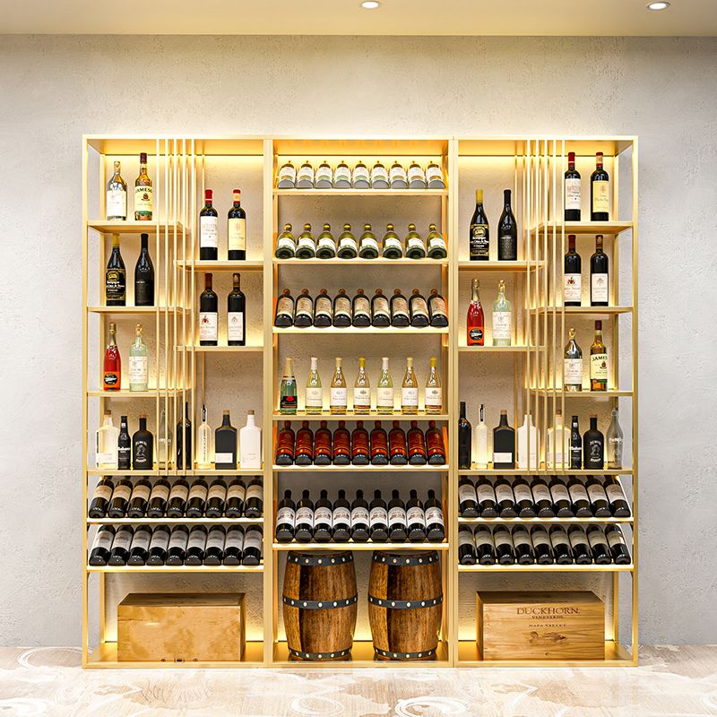 Modern Simple Floor Wine Rack Golden Wine Bottle Rack for Kitchen Clearhalo 'furn' 'furn_wine_racks' 'Furniture' 'Kitchen & Dining Furniture' 'Wine Racks' 'wine_racks' 1200x1200_6524bf0f-b96a-4af3-8d80-62ed5e759dbf