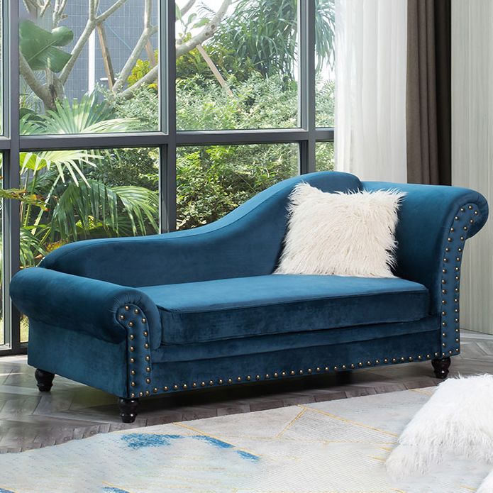 Chaise longue moderna da salotto con braccioli arrotolati e imbottita