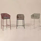 Contemporary Low Back Dining Stool Bucket Bar Stool with Footrest